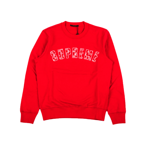 Supreme x Louis Vuitton Arc Logo Crewneck Red By Haynes Shop